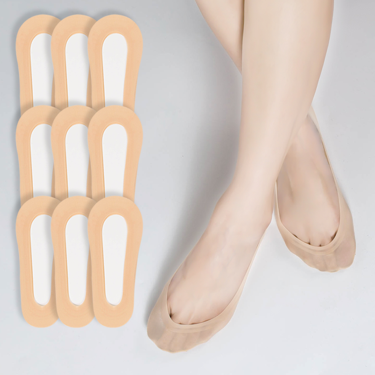 시너싹스 여성용 전체실리콘 논슬립 쿨 덧신