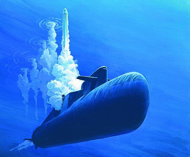 Delta class submarine firing SS N 18 DIA